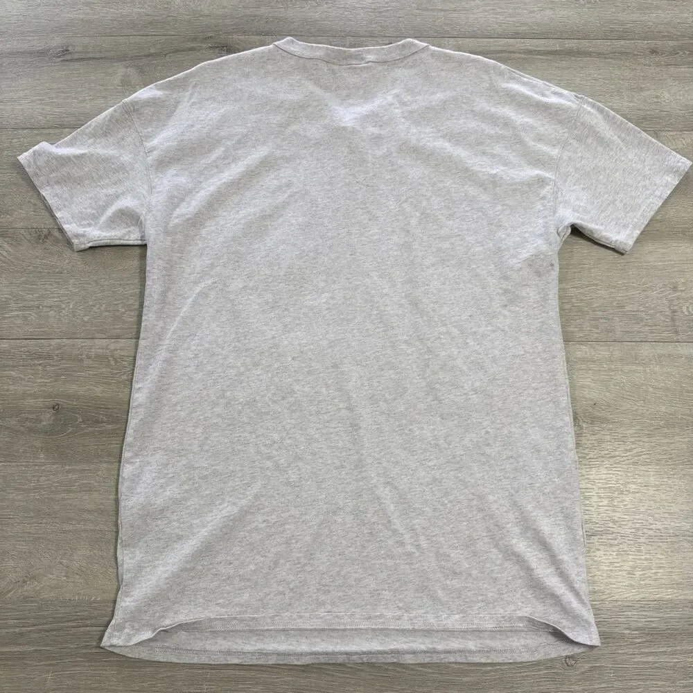 New York Jets Football Shirt Gray NFL Helmet Logo Men's Tee Medium